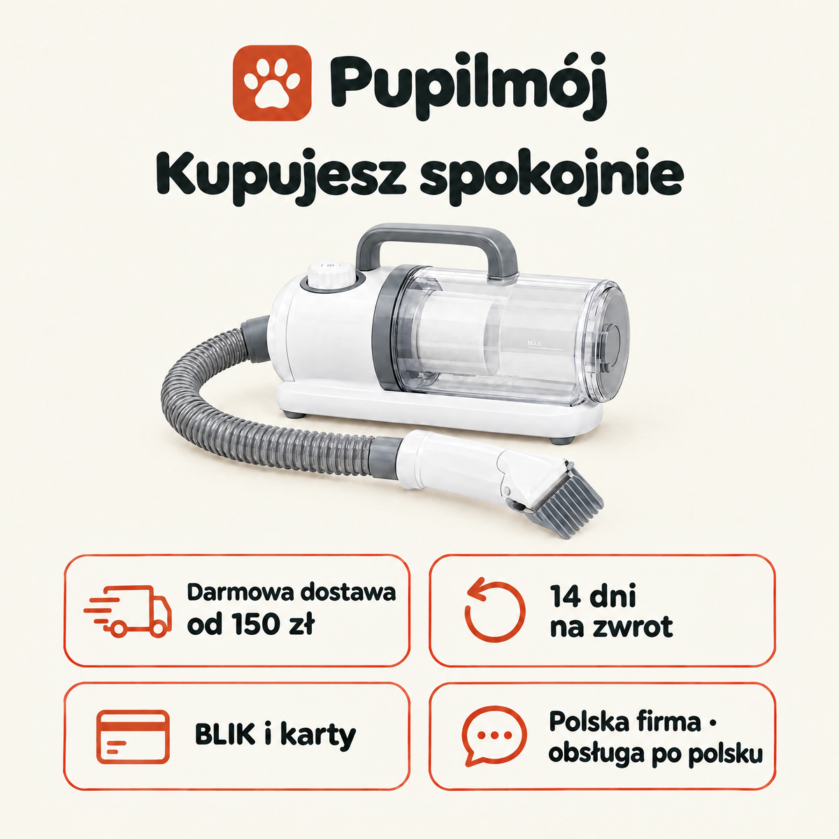 Kupujesz spokojnie: darmowa dostawa od 150 zł, 14 dni na zwrot, BLIK i karty, polska firma