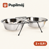 Miski na niskim stojaku 2×0,9 l – Pupilmój
