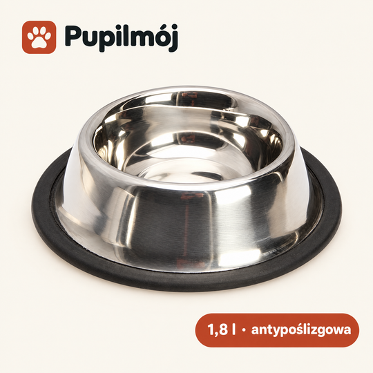 Miska metalowa na gumie antypoślizgowa 1,8l