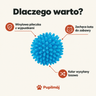 Dlaczego warto: winylowa piłeczka z wypustkami, zachęca do zabawy, kolor losowy