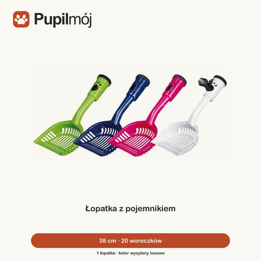 Łopatka do kuwety z workami na odpady m 38cm